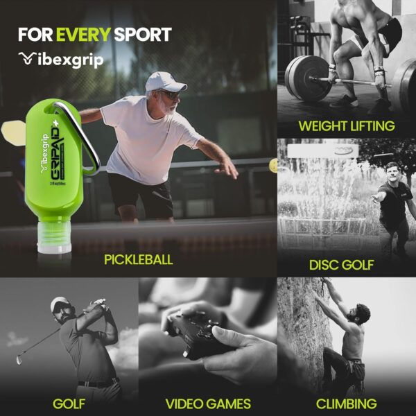 GRIPAID - Hand Gel Grip Enhancer, Prevent Sweaty Hands for a Strong Grip, Golf, Tennis, Gaming, & Pickleball Grip, 2 Ounces