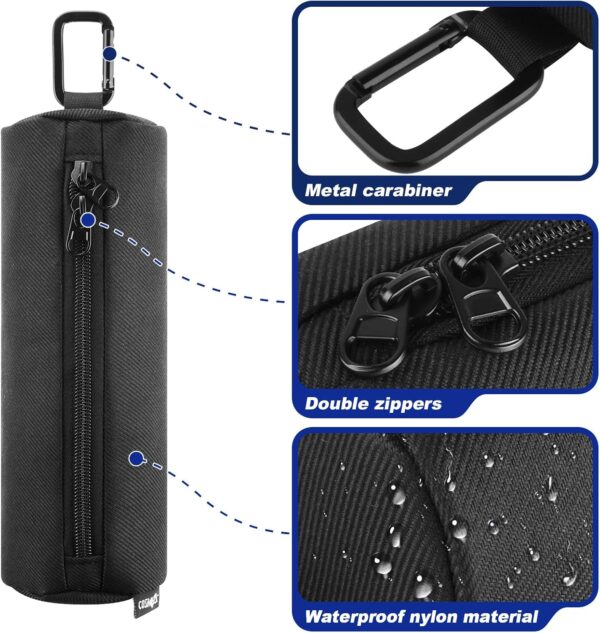Cosmos Pickleball Ball Holder, Portable Carrying Storage Bag with Hook, Travel Accessory Pouch Holds 3 Pickleball Balls