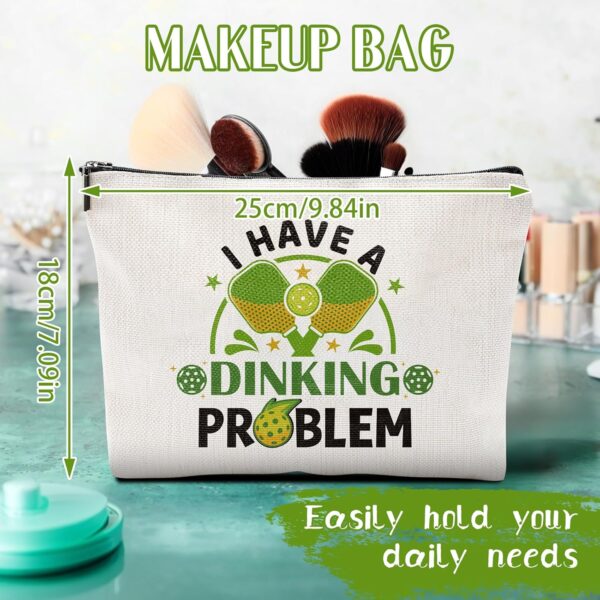 Pickleball Makeup Bags for Women - 6 Pcs Pickleball Gifts for Women, Cosmetic Bag Pickleball Bags for women, Green Pickleball Gifts Accessories for Pickleball Lovers Friends