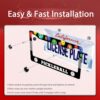 Personalized License Plate Frame Pickleball Stainless Steel Accessory Colored Balls License Plate Holder Funny Car Decorative 2 Holes Screws Fits Us Standard License Plates 12.2 X 6.3 In For Men Women