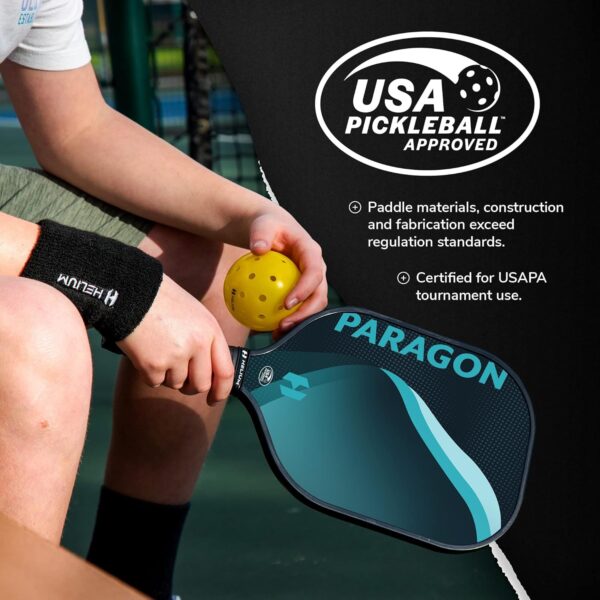 Helium Pickleball Paddle Set of 2 - USAPA Certified - Graphite Fiberglass Surface, Lightweight Honeycomb Core