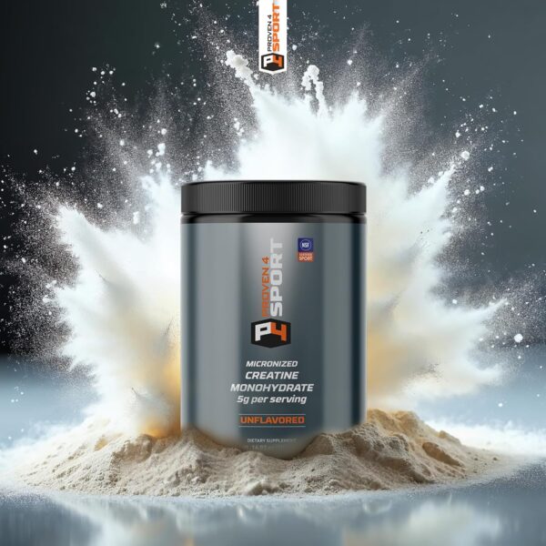 Proven4 Creatine Monohydrate Micronized Powder - NSF Certified for Sport® Supports Muscle Strength, Performance & Recovery from Exercise, Unflavored 16 Oz - 90 Servings