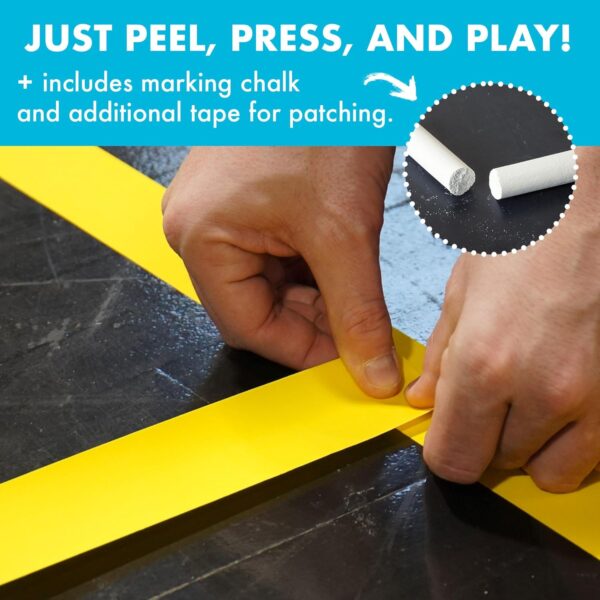 Pickleball Court Marking Kit | Pre-Measured Court Lines for Outdoor/Indoor Portable Pickleball Court | Tape Court Flooring | One Time Use