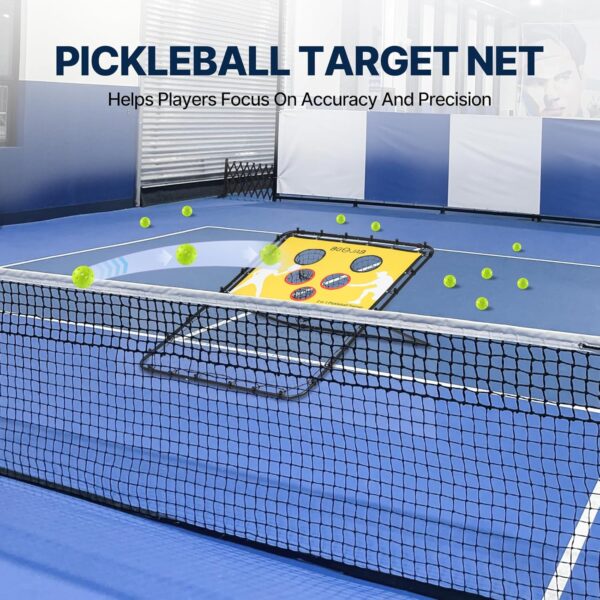 BGOJAB Pickleball Practice Rebounder Board with Target Net, 2 in 1 Pickleballs Training Equipment for Accuracy and Skill Development, Pickleball Dink Master Solo Trainer for Kid/Youth/Adult