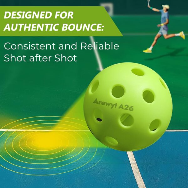 Indoor Pickleball Balls 6 Pack | 12 Pack, 26 Holes Pickleballs, High Bounce & True Flight, Well Balanced Pickle Balls for All Style Pickleball Paddles & All Skill Levels (Neon Green, Orange)