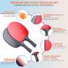 Ping Pong Paddles Set of 4 Rackets, 8 Balls & 1 Carrying Case. This Remarkable Table Tennis Set is The Perfect Solution for 4-Player and 2-Player Indoor and Outdoor Tournaments and Recreational Games