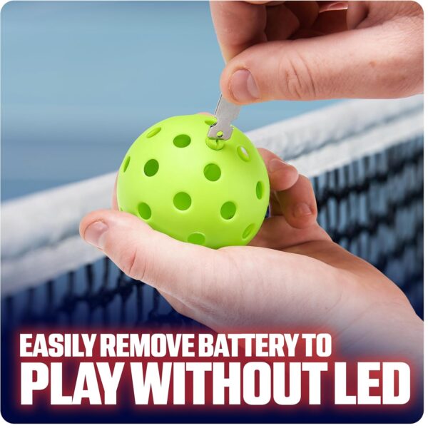 GlowCity LED Pickleball Set: Pack of 4 Glow in The Dark Pickleballs with 20 Hours of Glow Time - Great for Night Time Play