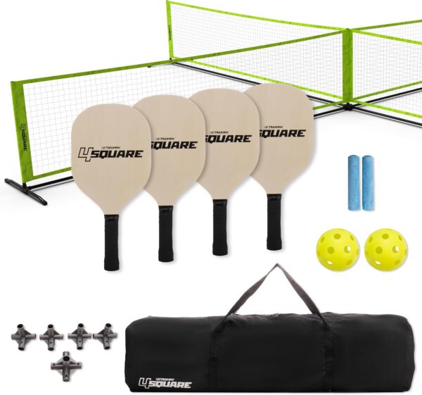 Triumph Sports 4 Square Volleyball/Badminton Combo and Pickleball Combo Accessories Included - Multiple Styles Available
