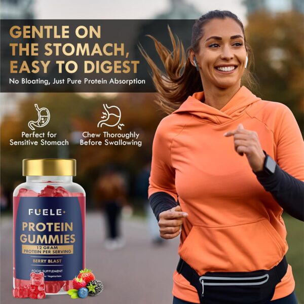 Whey Protein Gummies - Mixed Berry Flavour, 12g High Protein per Serving - Protein Powder Alternative, No Added Sugar, Vegetarian, Convenient Whey Protein Supplement, Muscle Recovery