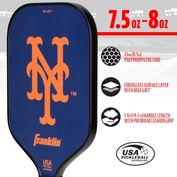 Franklin Sports MLB Team Pickleball Paddles - Official MLB Baseball Team Logo + Colors Pickleball Paddles - Signature Series 13MM Pickleball Paddle with MaxGrit - USA Pickleball (USAPA) Approved