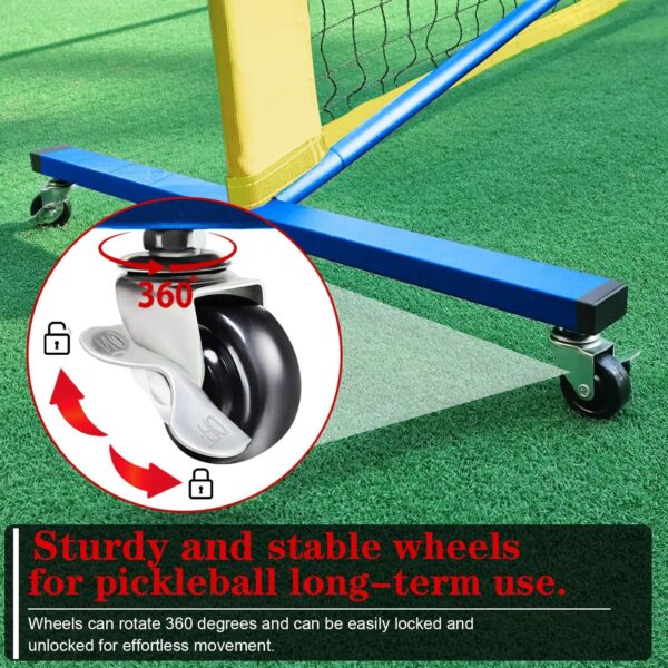 Pickleball Net for Driveway - Portable Pickleball Set with Net and Paddles Set of 4, Court Marking Kit, Outdoor Pickleballs, Carry Bag, Steady Metal Frame Easy Setup