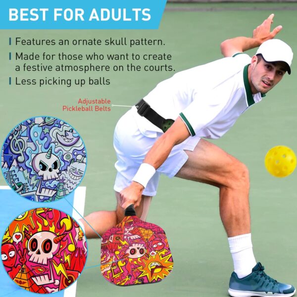 Pickleball Paddles Set of 4 with 4 Premium 9-Ply Basswood Paddles & 4 Pickleballs & 2 Handle Grips Tape & 2 Pickleball Belts & Carry Bag for Beginners Men Women Adults(New Version)