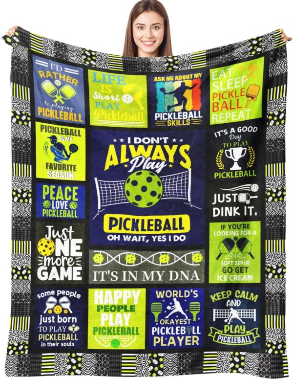 Pickleball Blanket，Pickleball Blanket Gifts，Pickleball Gifts for Women Men，Gifts for Pickleball Lovers，Pickleball Accessories Gifts for Women, Best Pickleballl Team Gifts 50"x40"