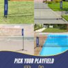 17FT Badminton Volleyball Combo Net Set for Backyard, 5.1ft-7.4ft Adjustable Heigh Portable Sports Net with Poles, 4 Badminton Rackets, 3 Shuttlecocks and Volleyball for Driveway Game