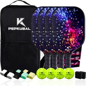 Pickleball Paddles Set Fiberglass Surface Pickleball-Paddles with Pickle Ball Rackets ​for Men Women