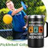 Lifecapido Pickleball Gifts, Playing Pickleball Improves My Memory 20 oz Insulated Coffee Mug, Pickleball Gifts for Men, Birthday Christmas Gifts for Pickleball Players, Pickleball Lovers, Black