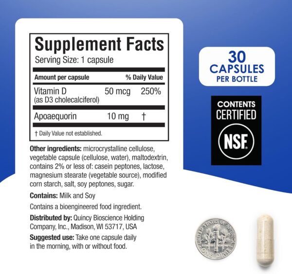 Prevagen Regular Strength 10mg, 30 Capsules |1 Pack| with Apoaequorin & Vitamin D with Attractive and Stackable Prevagen Storage Box