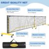 Pickleball Net Set, Portable Pickleball Set w/Wheels, 11ft & 22ft Regulation Size Pickel Ball Net, Set of 4 Balls and Paddles, Heavy Duty Frame for Backyard Driveway Outdoor