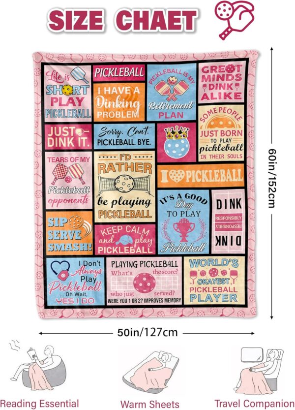 Pickleball Gifts for Girls, Pickleball Blanket for Women Unique, Pickleballs Accessories for Women, Pickleballs Lovers/Players Blanket 50" X 60"