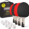 PRO SPIN Ping Pong Paddles - Professional Level Table Tennis Rackets with Carbon Fiber for Superior Control | 7-Ply Blade, Premium Rubber, 2.0mm Sponge | Includes Protector Case