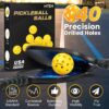 Outdoor Pickleballs, USAPA Approved Pickleballs Balls, 12 Pack 40 Holes Outdoor Pickleball Balls, High Bounce True Flight & Durable for All Skill Levels