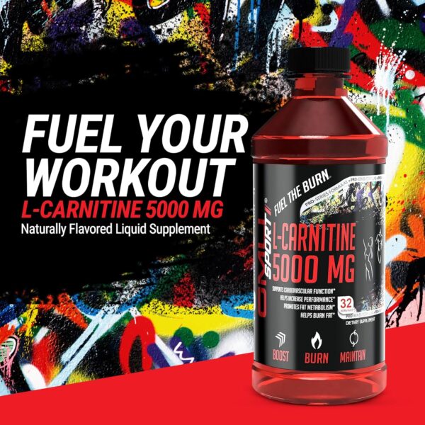 GMU SPORT L-Carnitine Liquid 5000mg Supplement for Metabolic Support - High Potency Liquid Supplement, Supports Weight Management & Muscle Recovery, Increased Endurance & Energy Booster - 30 Servings