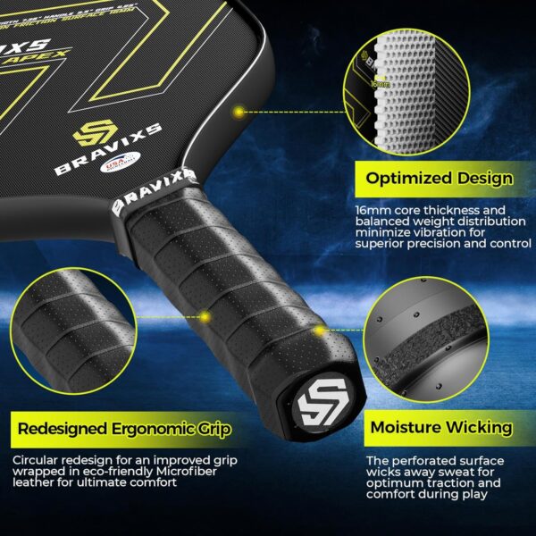 Pickleball Paddles Set of 2 USAPA Approved T700 Raw Carbon Fiber Pickleball Paddle, Friction Surface Pickleball Rackets with 4 Balls 1 Pickleball Bag, Pickle Ball Paddle Set for Men and Women