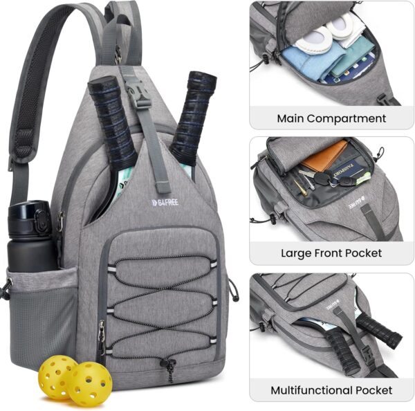 G4Free Pickleball Backpack, Men's & Women's Adjustable Crossbody Sling Bag, Lightweight Paddle Bag
