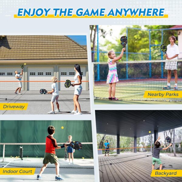 Family Pickleball Paddles Set of 4,Including 2 Kids Pickleball Paddles, 2 Adult Racket, 4 Balls, 1 Portable Carrying Bag, Sport Gifts for Kids, Women, Men, Beginner
