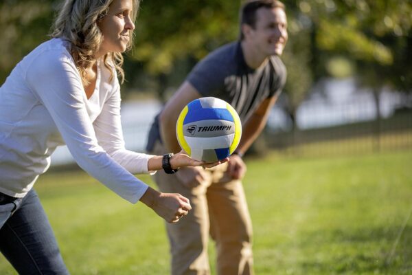 Triumph Sports Multi-Sport Versatile Combo Outdoor Game Net Set Includes Volleyball, Badminton, and Pickleball, Blue (35-7510-2)