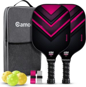 Pickleball Paddles Set of 1 | 2 | 4, USAPA Approved Fiberglass | Carbon Fiber Pickleball Set with Pickle Ball Rackets, Balls and Pickleball Bag, Lightweight Pickle Ball Paddle Set for Men and Women