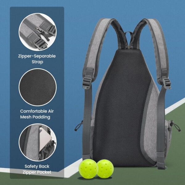 G4Free Pickleball Backpack, Men's & Women's Adjustable Crossbody Sling Bag, Lightweight Paddle Bag