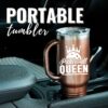 Onebttl Pickleball Gifts for Women, Gifts for Pickleball Lovers, Insulated 40oz Stainless Steel Tumbler with Handle and Straw Lid, Pickleball Accessories, Pickleball Queen, Rose Gold