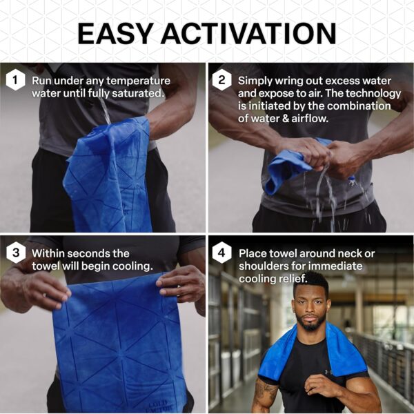 COLD FACTOR Cooling Neck Towel-Chill Pad Lasts 5 Hours Premium PVA Cooling Towel for Neck and Face-UPF 50+(Blue)