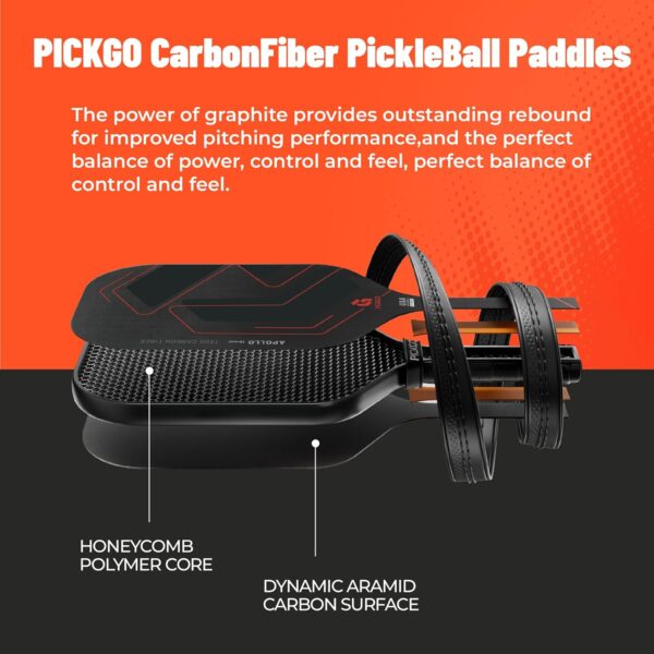 Carbon Fiber Pickleball Paddles Set of 2, USAPA Approved for Power & Control, Pickleball Gifts for Men&Women