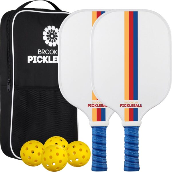 Brooklyn Pickleball Co. | Set of 2 Premium Carbon Fiber Paddles | USAPA Approved | Honeycomb Core Pickle-Ball Paddle | 2025 Pickle Ball Starter Kit Bundle & Travel Case