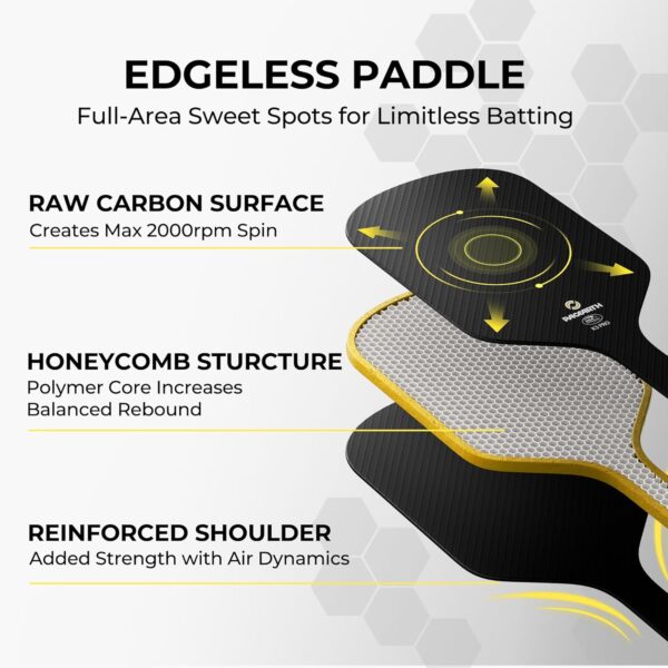 Pickleball Paddles，PACEARTH Lightweight 3K Raw Carbon Fiber Pickleball Paddle - USAPA Approved, 8oz, with Paddle Case & Eraser, Perfect Power & Control