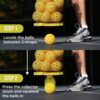 PodiuMax Tennis & Pickleball Picker Upper, 30-42 Tennis Ball Hopper, Lightweight & Portable Tennis Ball Basket