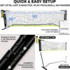 10ft Mini Pickleball Net Set – Half Court Pickleball Net with Ball Holder, Premium Travel Bag & 4 Pickleballs – Easy Setup, Heavy-Duty Frame & Reinforced Fabric Net for Driveway