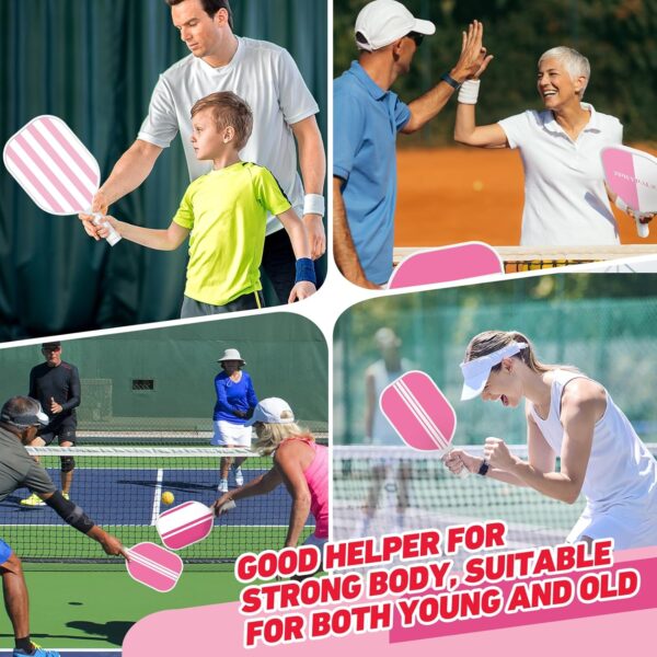 Pickleball Paddles Set of 4, USAPA Approved Pickleball Set of 4 with 4 Pickleball Balls & 1 Carry Bag Premium Wooden Cute Pickle Ball Paddles Rackets Ergonomic Cushion Grip Gifts for Women Youth Men