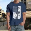 Pickleball Shirts for Men American Flag Pickle Ball T-Shirt Paddleball Lover Tee Tops