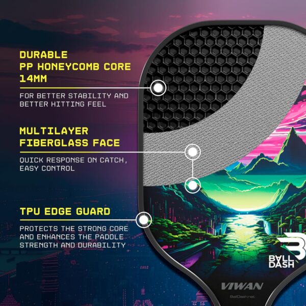 Pickleball Paddles Set of 2 Fiberglass Pickleball Set with 2 Paddles, 4 Balls and Carrying Bag - Lightweight Pickleball Paddle for Beginners & Pro, Adults & Kids Pickleball Gifts