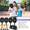 Pickleball Paddles Set of 4, USAPA Approved Carbon Fiber Pickle Ball Paddle (CHS), Polypropylene Honeycomb Core, Anti Slip Sweat Absorbing Grip, 4 Replacement Soft Grip, 6 Pickleball, Bag