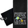 ERHACHAIJIA That's What I Do I and I Black Embroidered Pickleball Sports Towel With Clip - Funny Gifts for Men Women Pickleball Lovers, Birthday Father's Day