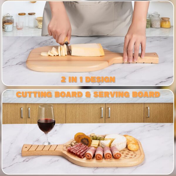Pickleball Gifts for Women Men - Pickleball Charcuterie Boards with Handle & Box, Large Cheeseboard Wood Kitchen Decorations, 17 Inch