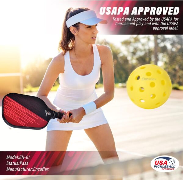 Pickleball Paddles Set of 2, USAPA Approved Carbon Fiber Pickle Ball Rackets 2 Pack, 14mm Polypropylene Honeycomb Core, Lightweight Design, Perfect for Beginners and Advanced Players