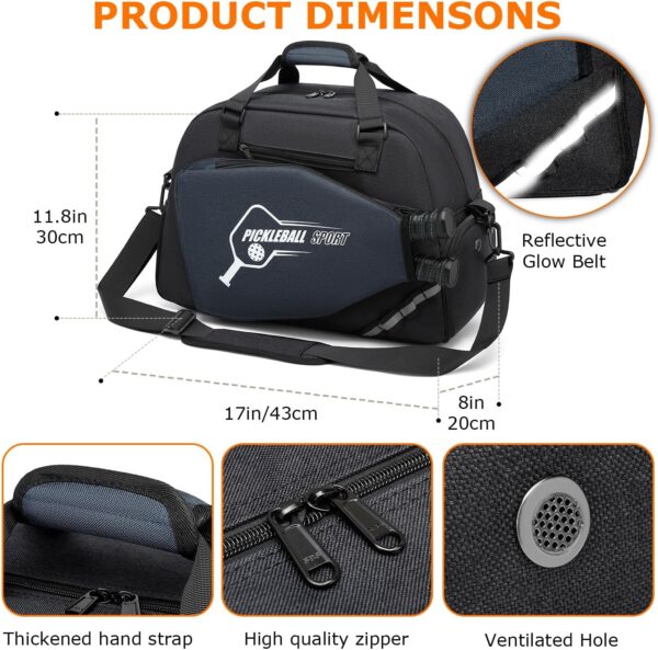 Pickleball Bags for Men & Women Pickleball Tote Bag Sports Duffle Bag w/Shoe Compartment for Paddle Racquet & Accessories