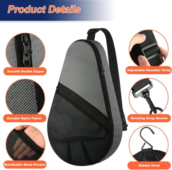 Cosmos Padel Racket Bag Pickleball Paddle Sling Backpack Padel Racquet Storage Bag, Padel (Paddel Tennis) Equipment Carrying Bag with Mesh Pocket for 2 Paddles Ball Water Bottle & Accessory