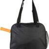 Thorza Pickleball Bag with Front Paddle Pocket, Large Mesh Pockets for Water Bottles and Gear, Storage for Clothes and Sports Equipment, Long Shoulder Sling, Classic Black, Men and Women