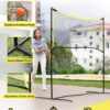 Pickleball Net with Practice Rebounder: 6ft Wide Pickleball Trainer - Practice Rebounder for Solo and Dink Pickle Ball Training
